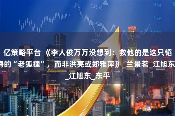 亿策略平台 《李人俊万万没想到：救他的是这只韬光养晦的“老狐狸”，而非洪亮或郑雅萍》_兰景茗_江旭东_东平
